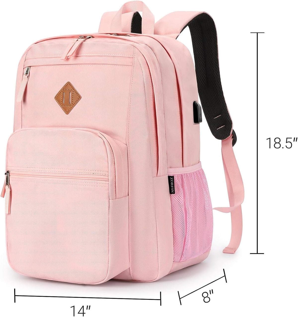 ZORFIN 26L Backpack for College, and Travel: Water Resistant Bookbag