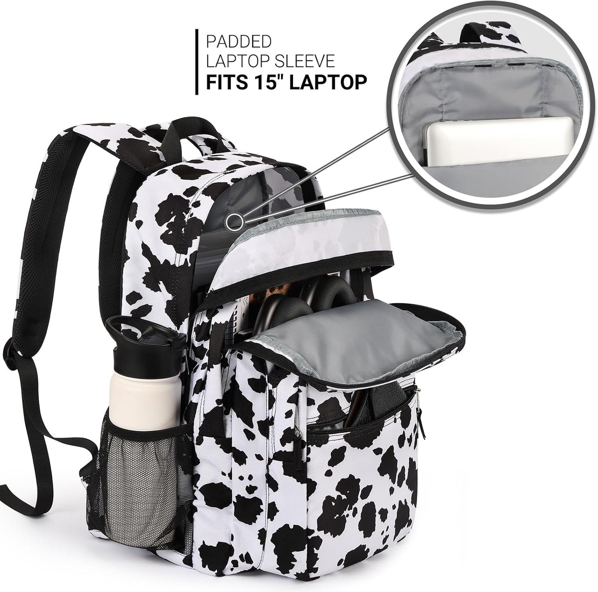 ZORFIN 26L Backpack for College, and Travel: Water Resistant Bookbag