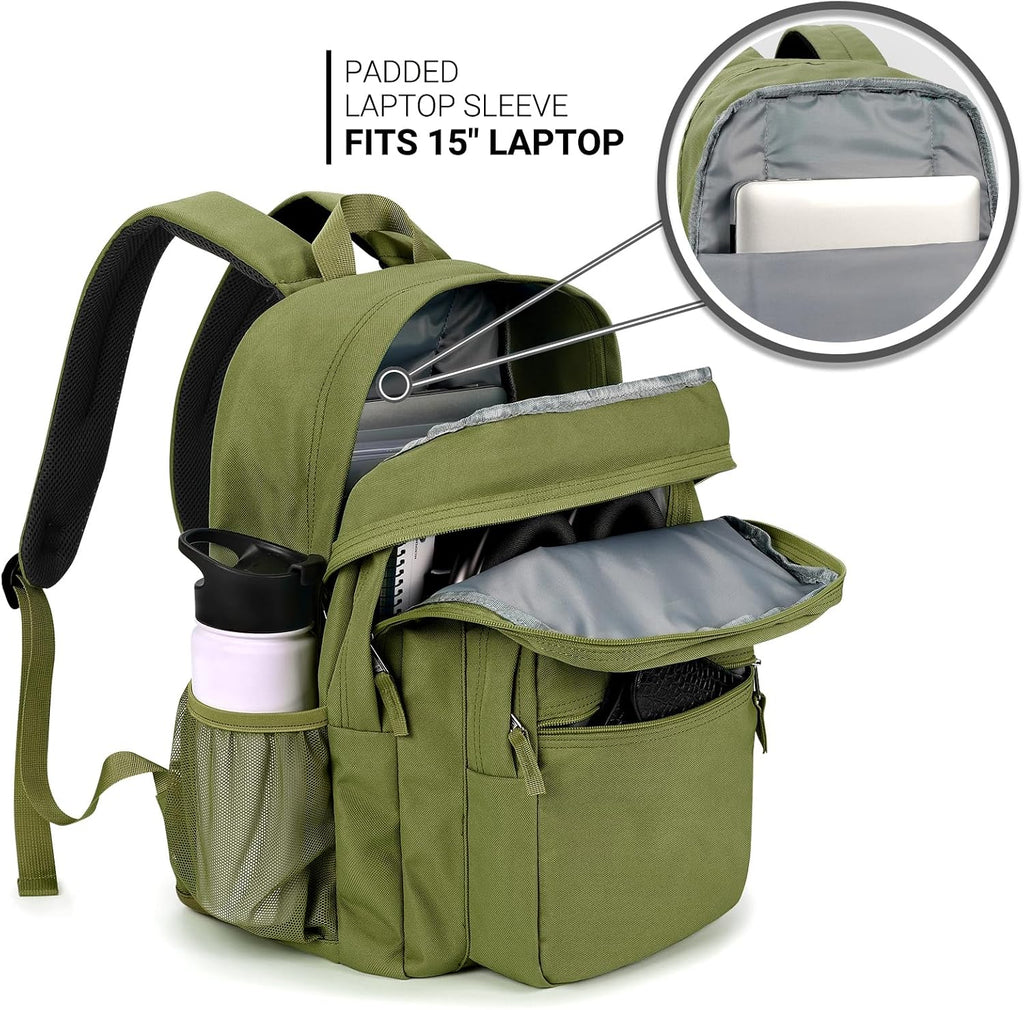 ZORFIN 26L Backpack for College, and Travel: Water Resistant Bookbag