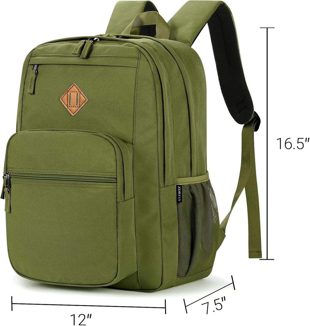ZORFIN 26L Backpack for College, and Travel: Water Resistant Bookbag
