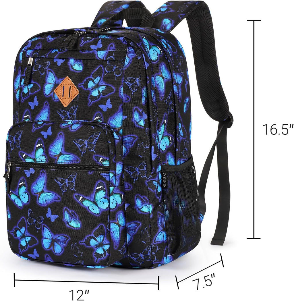 ZORFIN 26L Backpack for College, and Travel: Water Resistant Bookbag