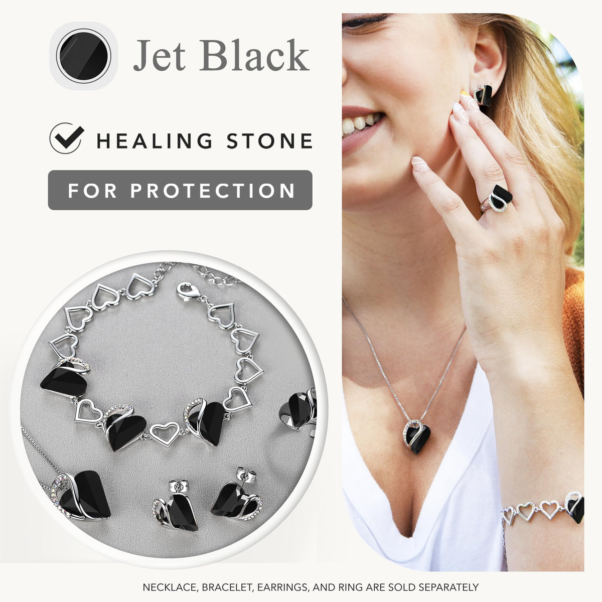 Leafael Infinity Love Heart Stud Earrings for Women, Birthstone and Healing Stone, Gifts for Mom, Wife, and Her, Silver Plated