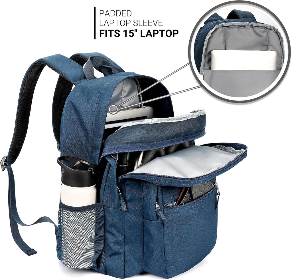 ZORFIN 26L Backpack for College, and Travel: Water Resistant Bookbag